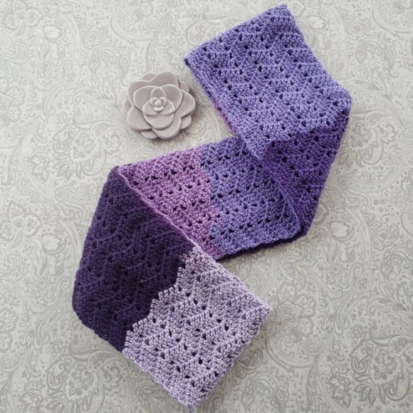 Multi-Purple Handmade Crochet Infinity Scarf - Picture 2 of 2